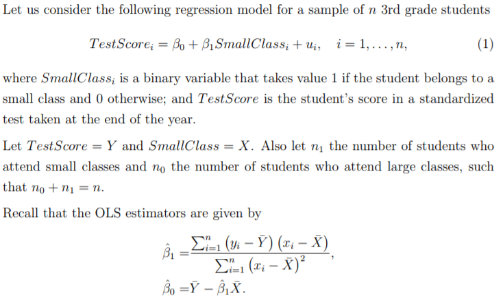 Solved Let Us Consider The Following Regression Model For Chegg Com