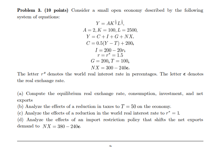 ⏩SOLVED:An open economy is in equilibrium when Y=C+I+G+X-M where …