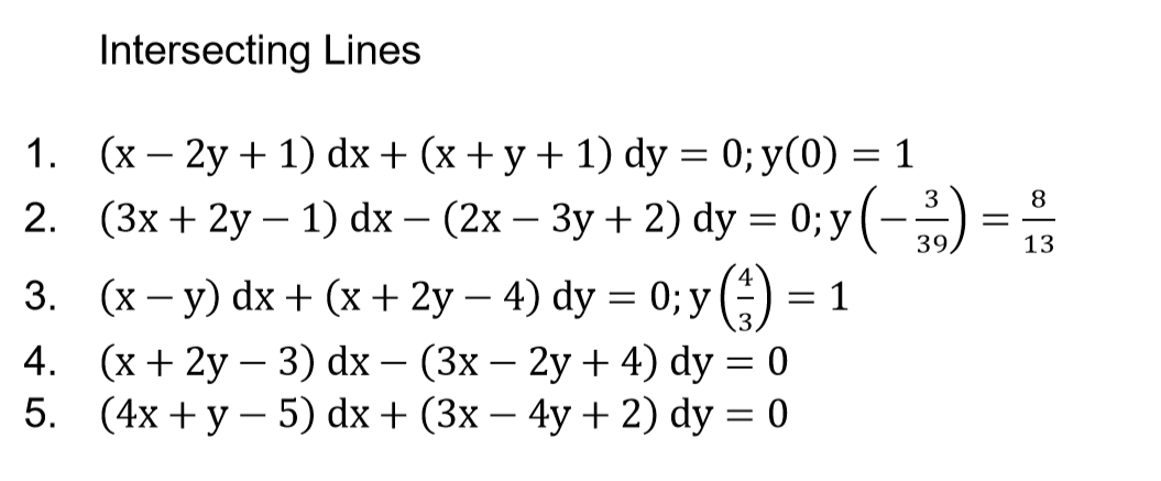 Solved Intersecting Lines 8 13 1 X 2y 1 Dx X Y Chegg Com