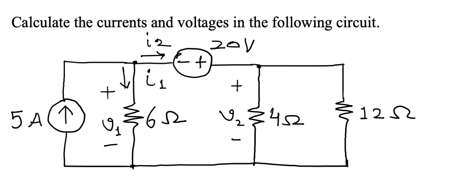 Solved Calculate the currents and voltages in the following | Chegg.com