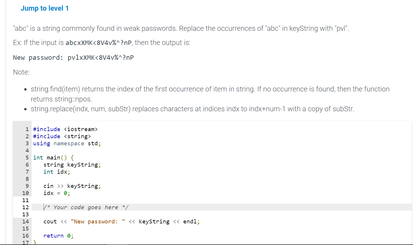 Solved "abc" is a string commonly found in weak passwords. | Chegg.com