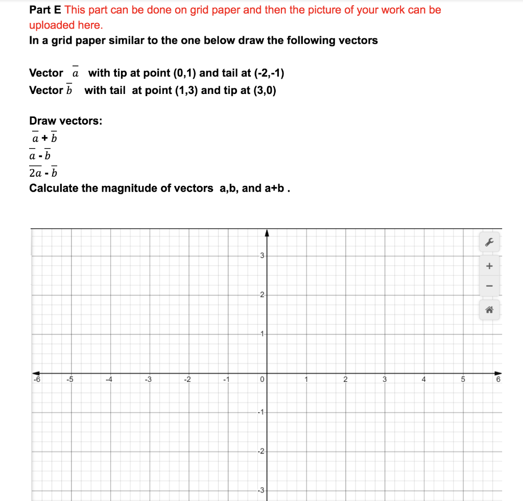 Part \( \mathbf{E} \) This part can be done on grid paper and then the picture of your work can be uploaded here.
In a grid p