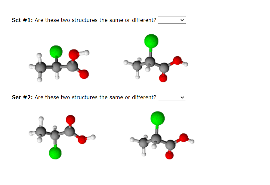 Solved Set \# 1: Are these two structures the same or | Chegg.com