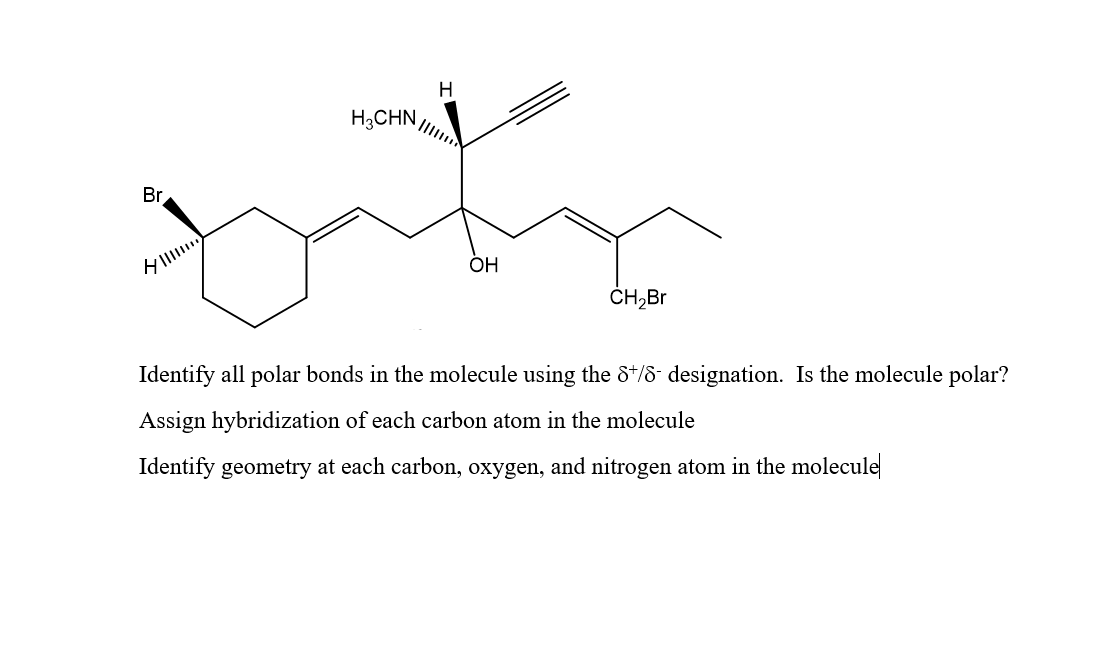 Solved H2CHN Br Dato CH Br Identify all polar bonds in the | Chegg.com