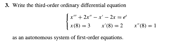 Solved 3. Write the third-order ordinary differential | Chegg.com