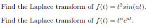 find laplace transform of t sin 2t
