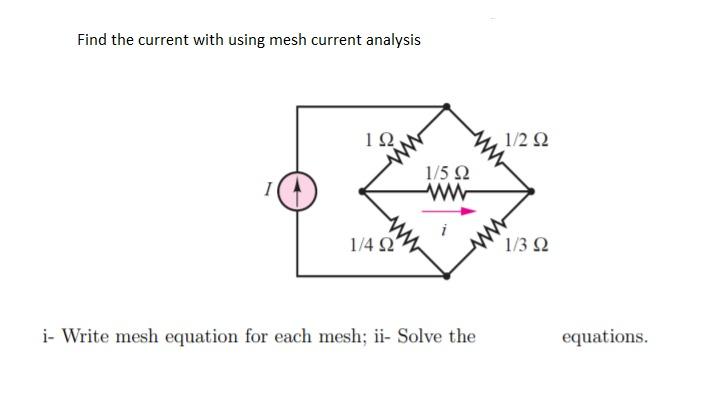 Solved Find the current with using mesh current analysis 1Ω | Chegg.com