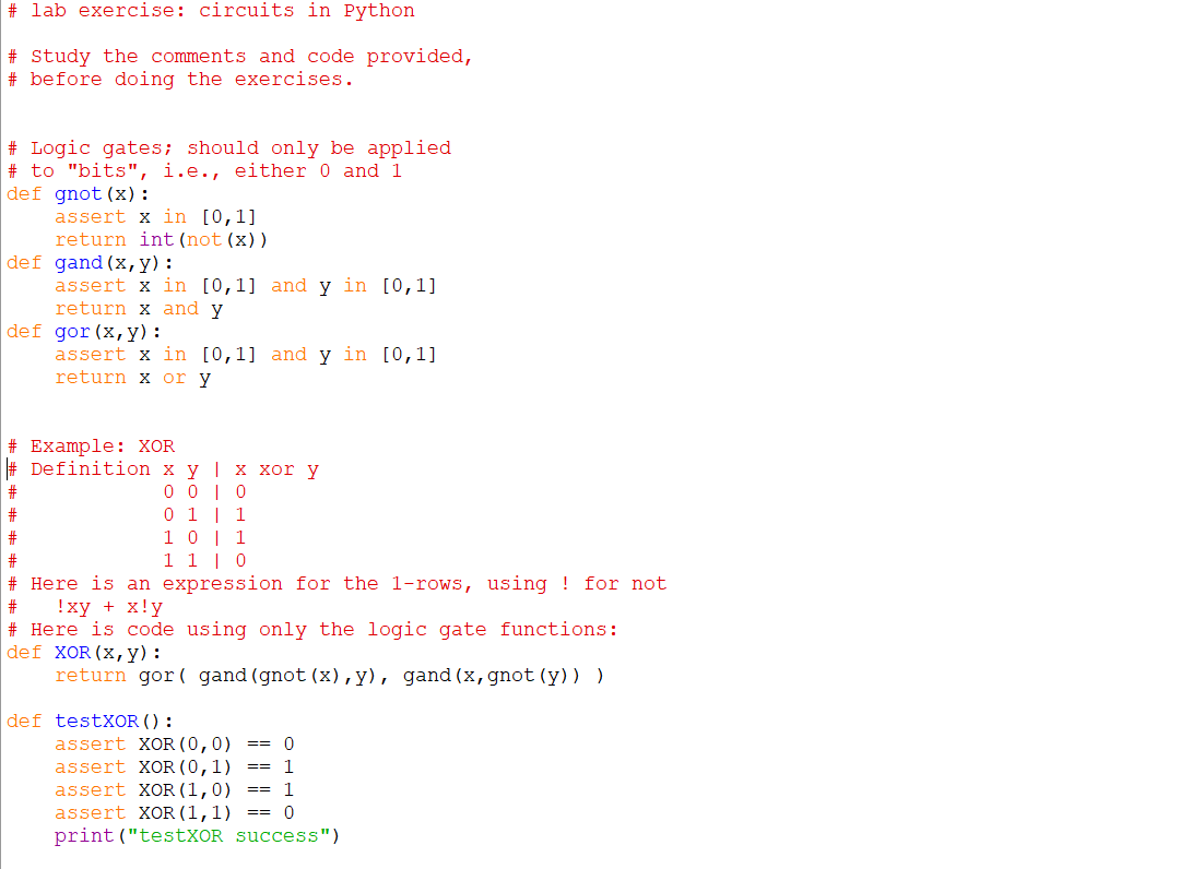 # lab exercise: circuits in Python # Study the | Chegg.com