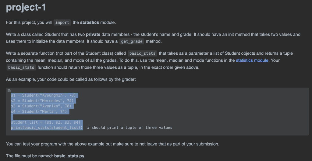 Solved project-1 For this project, you will import the | Chegg.com