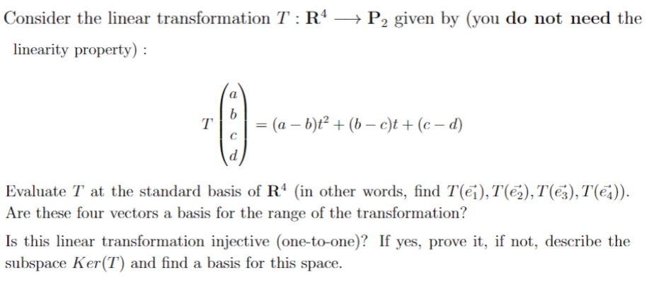 Solved Consider The Linear Transformation T R4 P2 Given By Chegg Com   PhpAiISNI