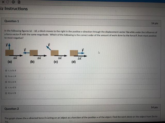 Solved iz Instructions Question 1 14 pts In the following | Chegg.com