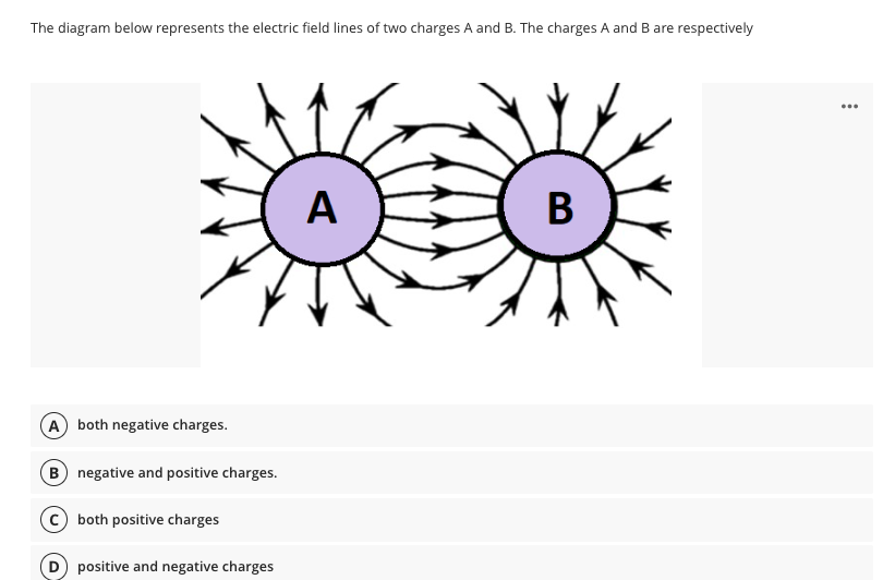 The Diagram Below Represents The Electric Field Lines | Chegg.com