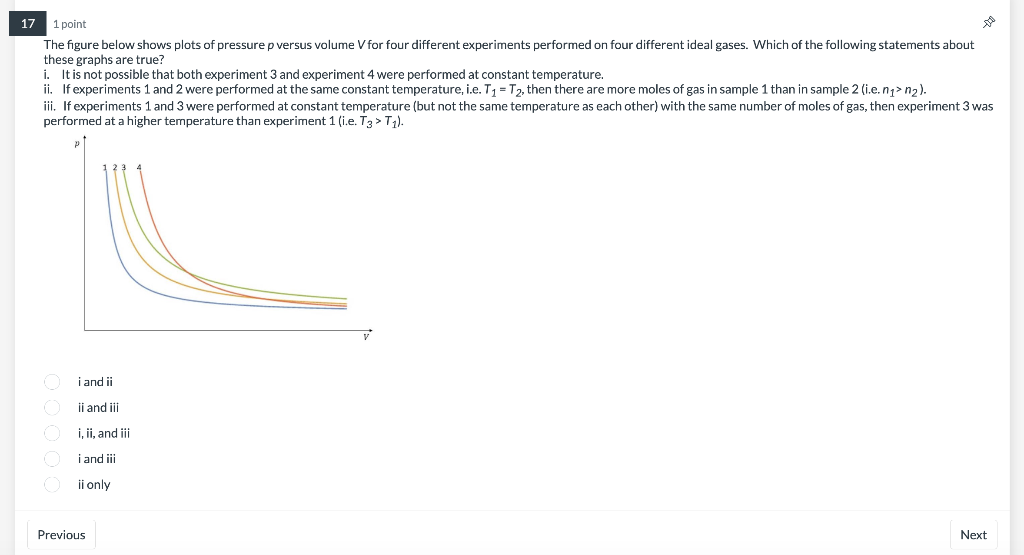 Solved 17 1 point The figure below shows plots of pressure p | Chegg.com
