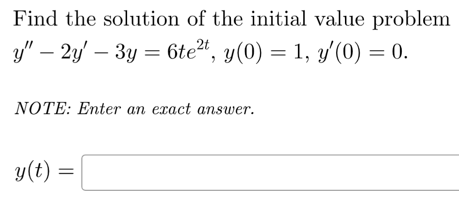 Solved find the solution of the initial value problem | Chegg.com