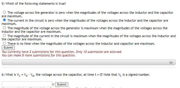 Solved A circuit is constructed with an AC generator, a | Chegg.com
