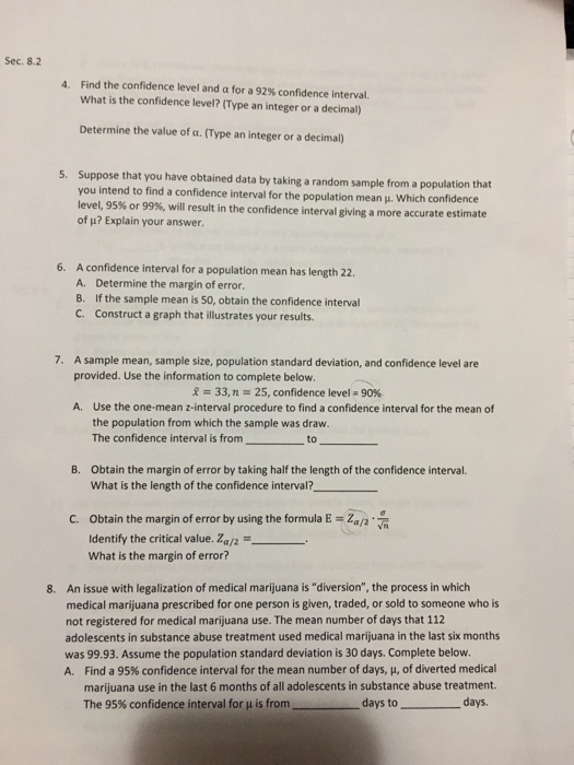 Solved Find the confidence level and a for a 92% confidence | Chegg.com