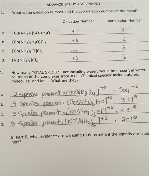 Solved ADVANCE STUDY ASSIGNMENT 1. What is the oxidation