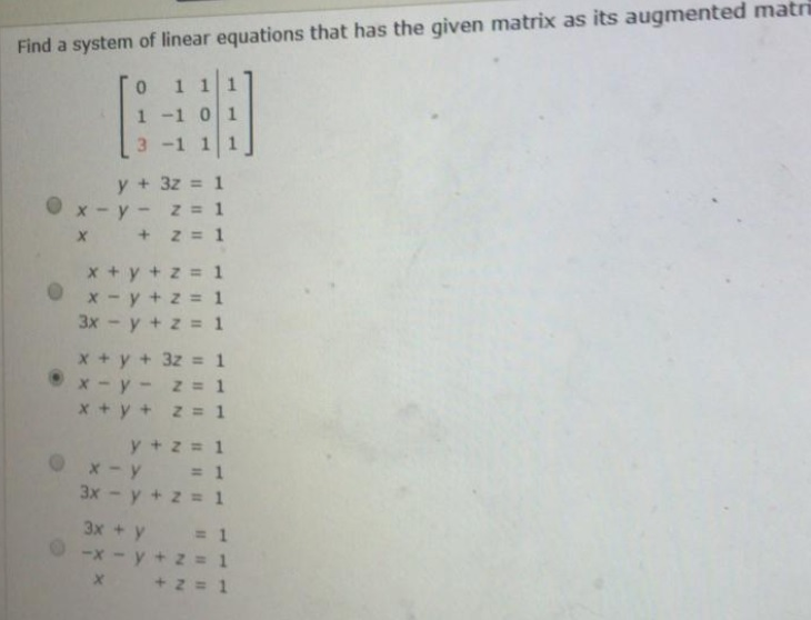 Solved Find a system of linear equations that has the given | Chegg.com