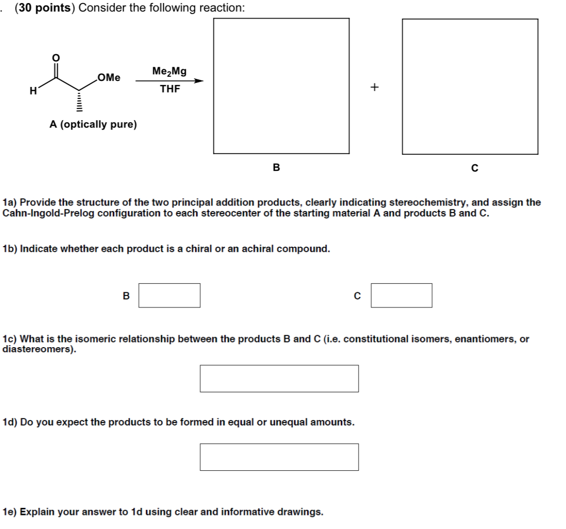 Solved (30 ﻿points) ﻿Consider The Following Reaction:BC1a) | Chegg.com