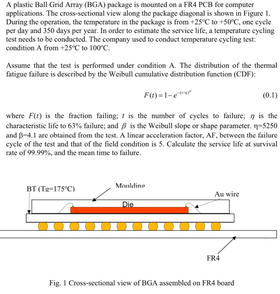 Solved A plastic Ball Grid Array (BGA) package is mounted on