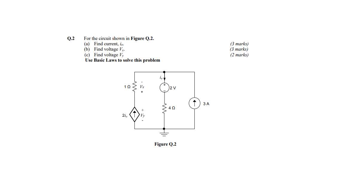 Solved Q.2 For the circuit shown in Figure Q.2. (a) Find | Chegg.com