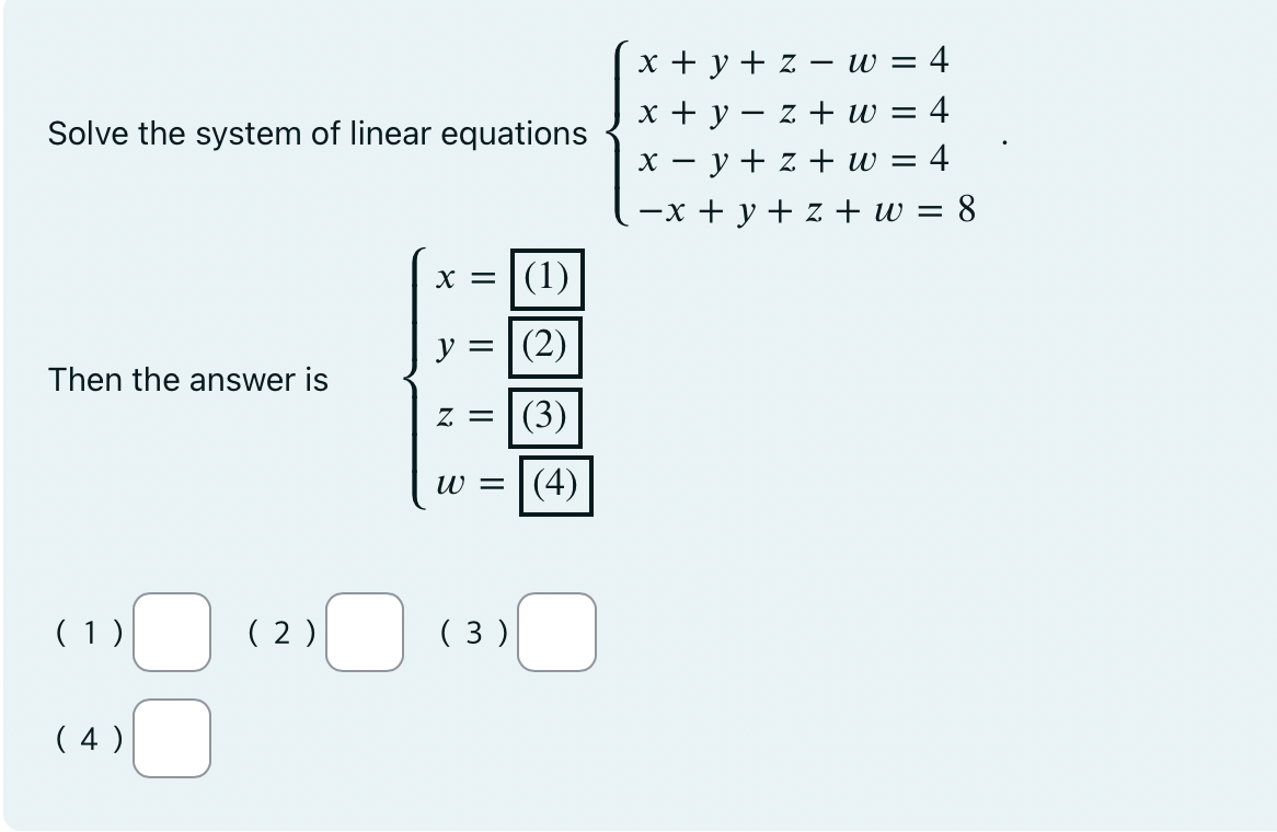 Solved Solve the system of linear equations | Chegg.com