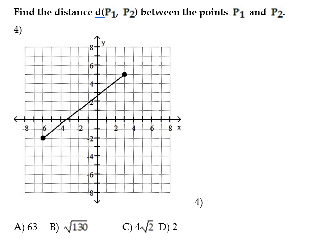 Solved Find the distance d(P1,P2) between the points P1 and | Chegg.com