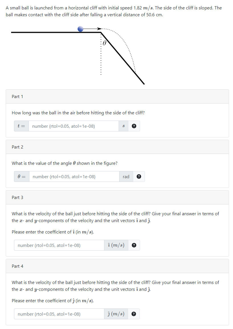 [Solved] A small ball is launched from a horizontal cliff