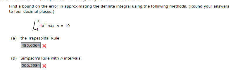 Solved Find a bound on the error in approximating the | Chegg.com