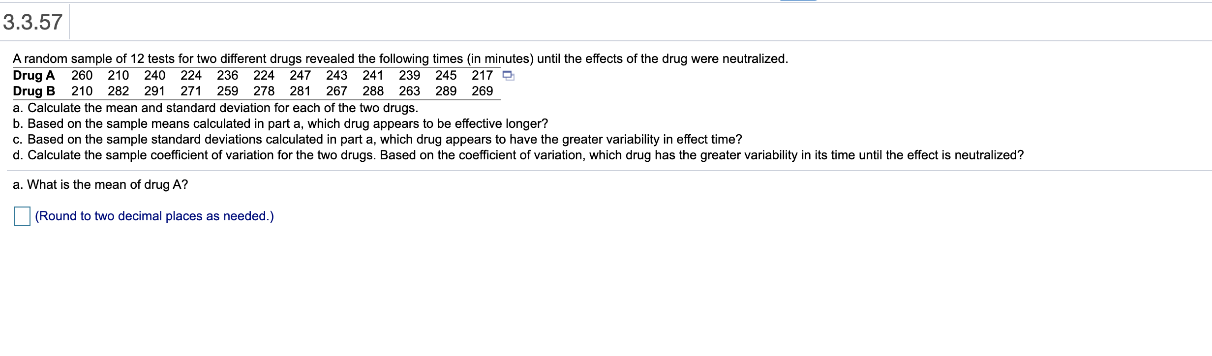 Solved 3.3.57 A Random Sample Of 12 Tests For Two Different | Chegg.com