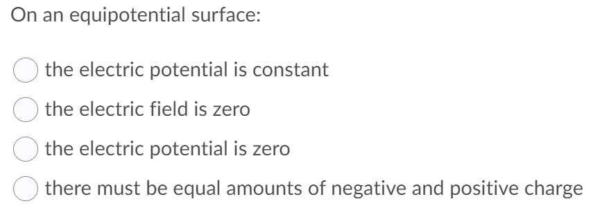 Solved Which of the following is TRUE about the electric | Chegg.com