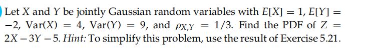 Solved Let X And Y Be Jointly Gaussian Random Variables With