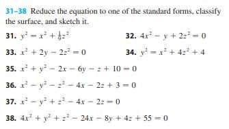 Solved 31-38 Reduce the equation to one of the standard | Chegg.com