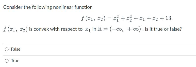 Solved Consider The Following Nonlinear Function | Chegg.com