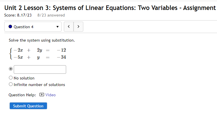 Solved Unit 2 Lesson 3: Systems Of Linear Equations: Two | Chegg.com