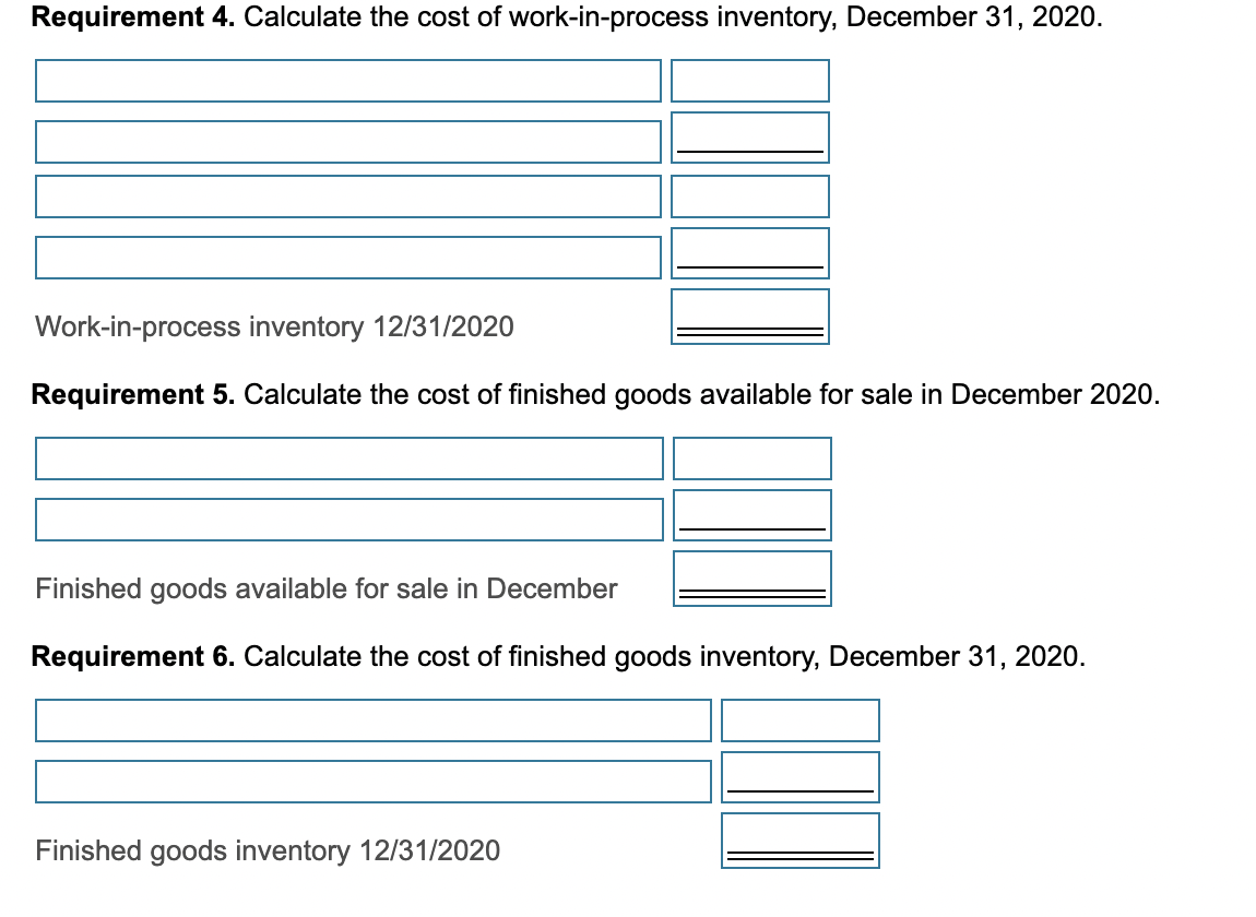 Solved Direct materials inventory, December 1,