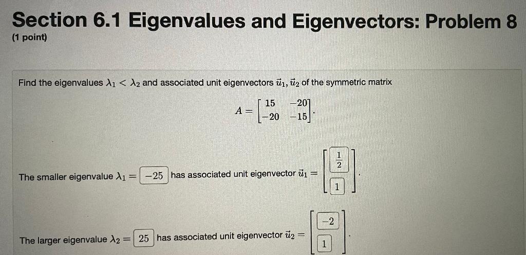 Solved Section 6.1 Eigenvalues And Eigenvectors: Problem 18 | Chegg.com