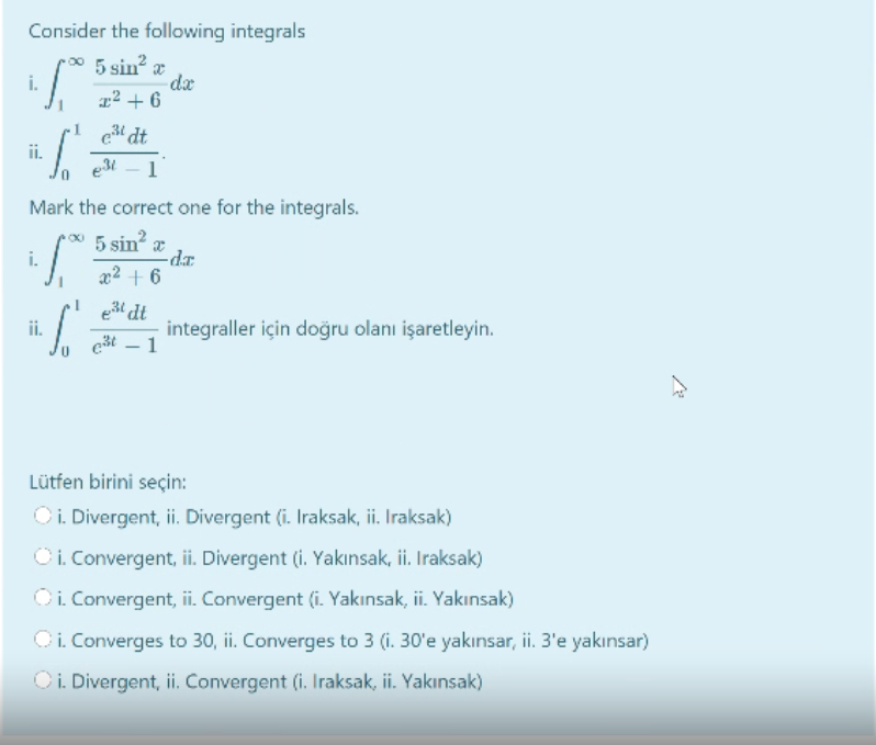 Solved 6- ) Consider the above integral, are these integrals | Chegg.com