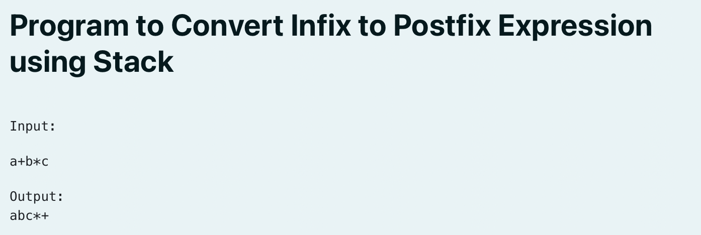 Solved Program To Convert Infix To Postfix Expression Using Chegg Com