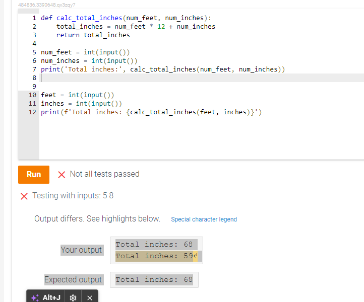 Solved so I type in the program in and it gives me this | Chegg.com