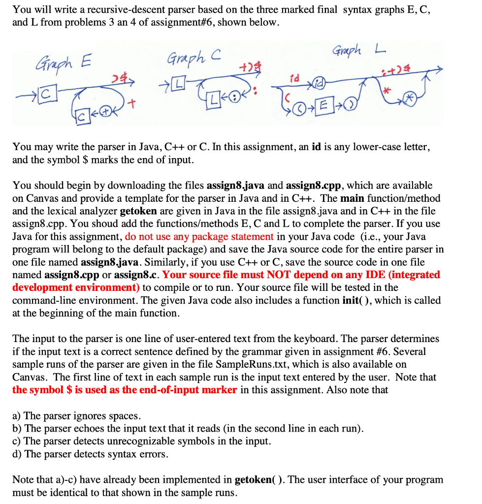 Solved Write java code for assign8.java. I have | Chegg.com
