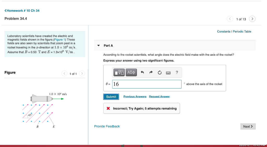 Solved Homework # 10 Ch 34 Problem 34.4 1 of 13 Constants | Chegg.com