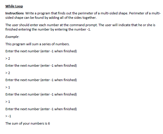 Solved UPDATED ***JAVA ONLY*** While Loop Instructions Write | Chegg.com