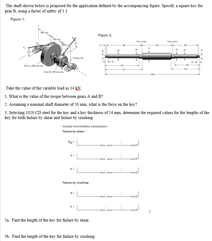 Solved The shaft shown below is proposed for the application