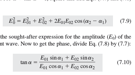 Solved Ez = E?1 + Eổ2 + 2E01E02 cos (az – 1) (7.9) the | Chegg.com