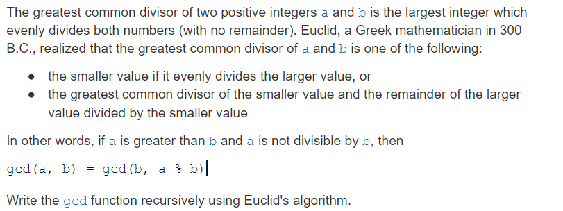 Solved Python def gcd(a, b):