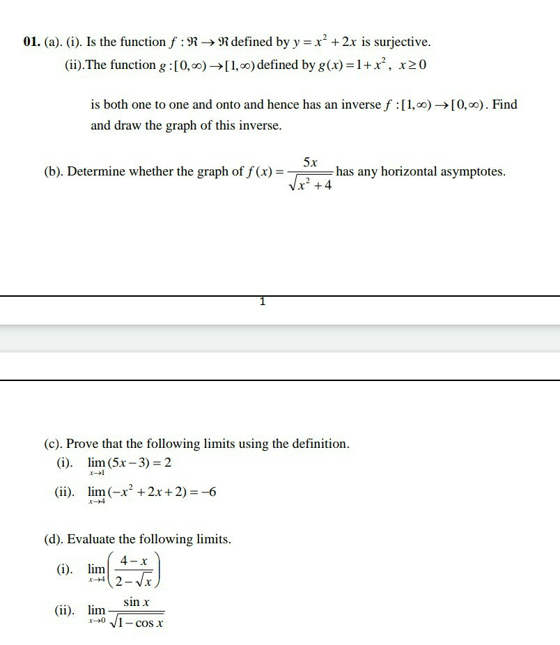 01 A I Is The Function F R R Defined By Y Chegg Com