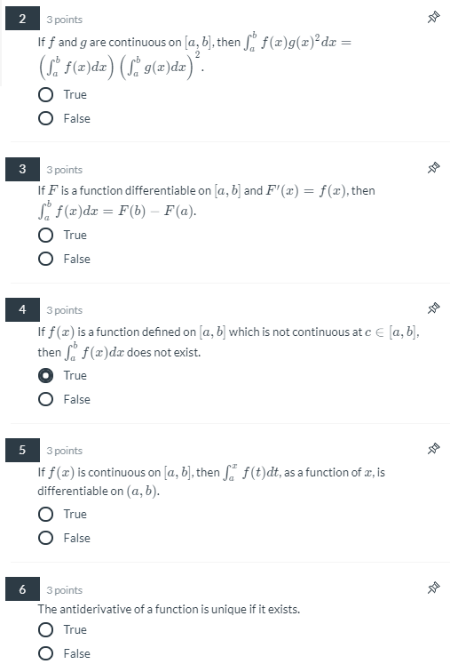 Solved 2 F X G X Dx 3 Points If F And G Are Continuous Chegg Com