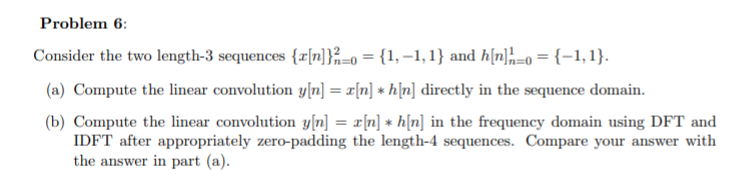 Solved Problem 6: Consider the two length-3 sequences | Chegg.com