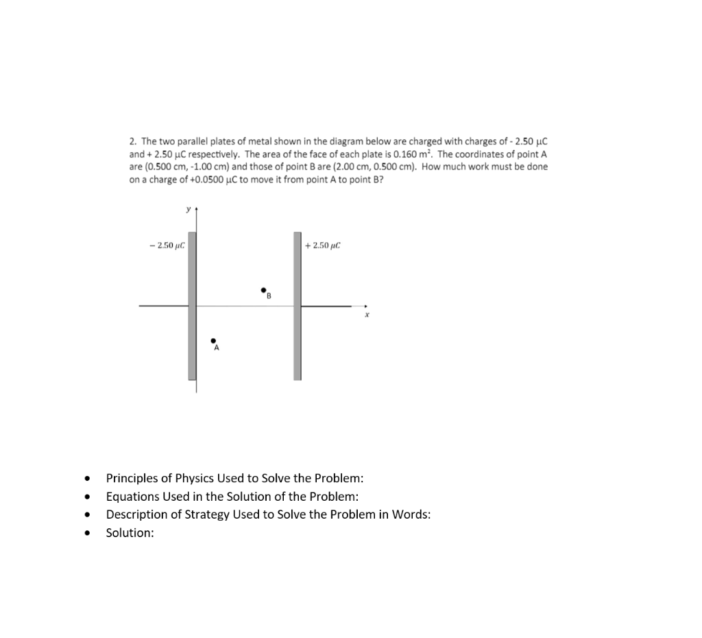 Solved 2. The two parallel plates of metal shown in the | Chegg.com